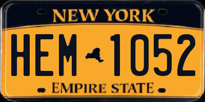 NY license plate HEM1052