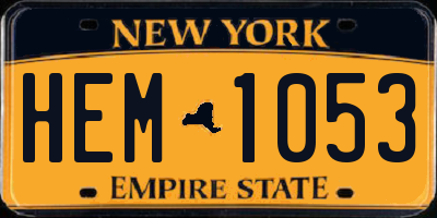 NY license plate HEM1053