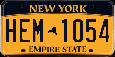NY license plate HEM1054