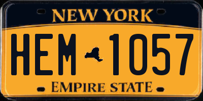 NY license plate HEM1057