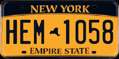 NY license plate HEM1058