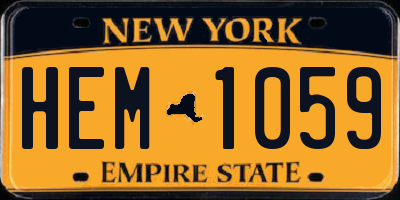 NY license plate HEM1059