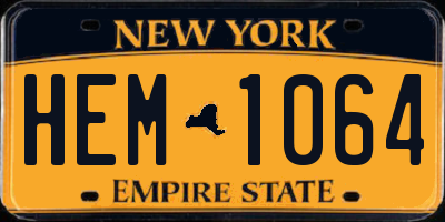NY license plate HEM1064