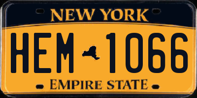 NY license plate HEM1066