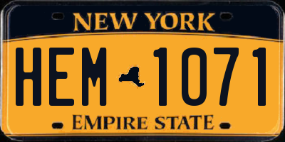 NY license plate HEM1071