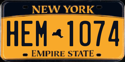 NY license plate HEM1074