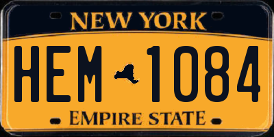 NY license plate HEM1084