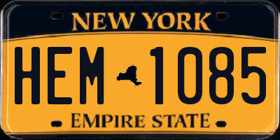 NY license plate HEM1085