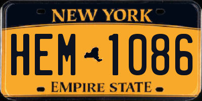 NY license plate HEM1086