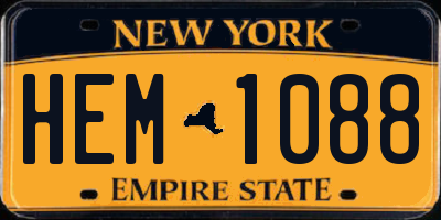 NY license plate HEM1088
