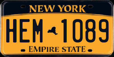 NY license plate HEM1089