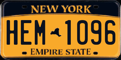NY license plate HEM1096