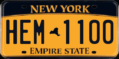 NY license plate HEM1100