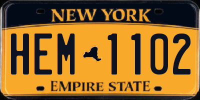 NY license plate HEM1102