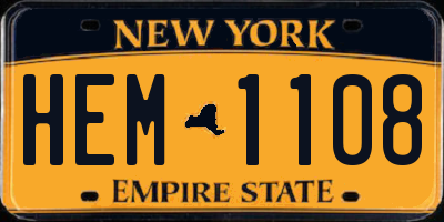 NY license plate HEM1108