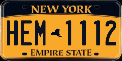 NY license plate HEM1112