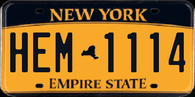 NY license plate HEM1114