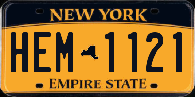 NY license plate HEM1121