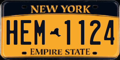 NY license plate HEM1124