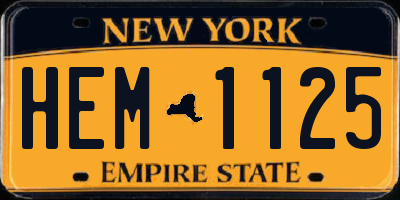 NY license plate HEM1125