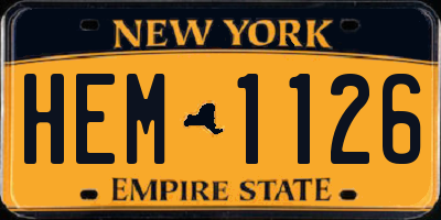 NY license plate HEM1126