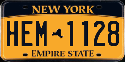 NY license plate HEM1128
