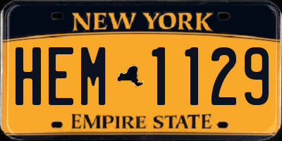 NY license plate HEM1129