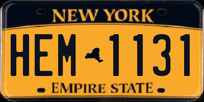 NY license plate HEM1131