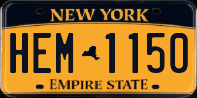 NY license plate HEM1150