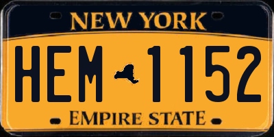 NY license plate HEM1152