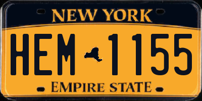 NY license plate HEM1155