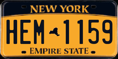 NY license plate HEM1159