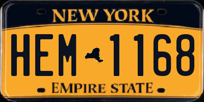 NY license plate HEM1168