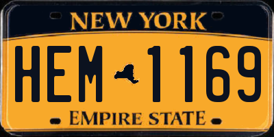 NY license plate HEM1169