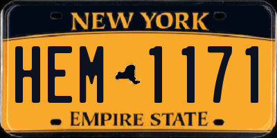 NY license plate HEM1171