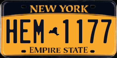 NY license plate HEM1177