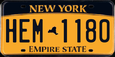 NY license plate HEM1180