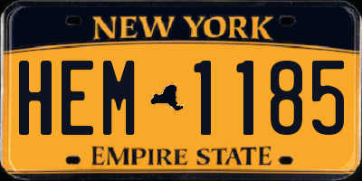 NY license plate HEM1185