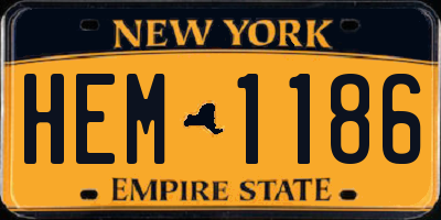 NY license plate HEM1186