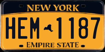 NY license plate HEM1187