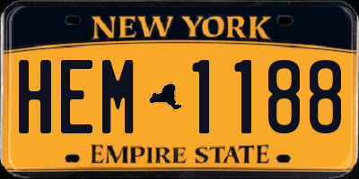 NY license plate HEM1188