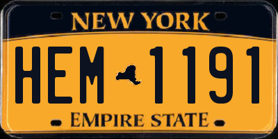 NY license plate HEM1191