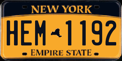 NY license plate HEM1192