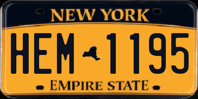 NY license plate HEM1195