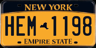 NY license plate HEM1198