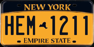 NY license plate HEM1211