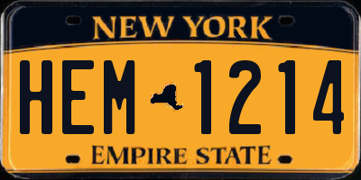 NY license plate HEM1214