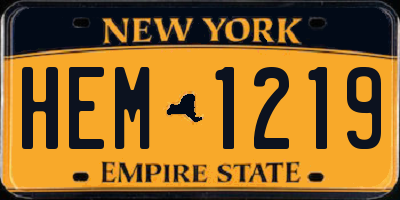 NY license plate HEM1219
