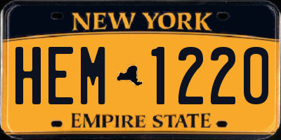 NY license plate HEM1220