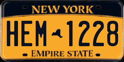 NY license plate HEM1228